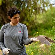 עדי רחום ועטלף פירות נועז (צילום: יובל ברקאי)